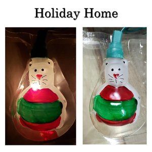 Holiday Home Glass Kitty String Lights NIB